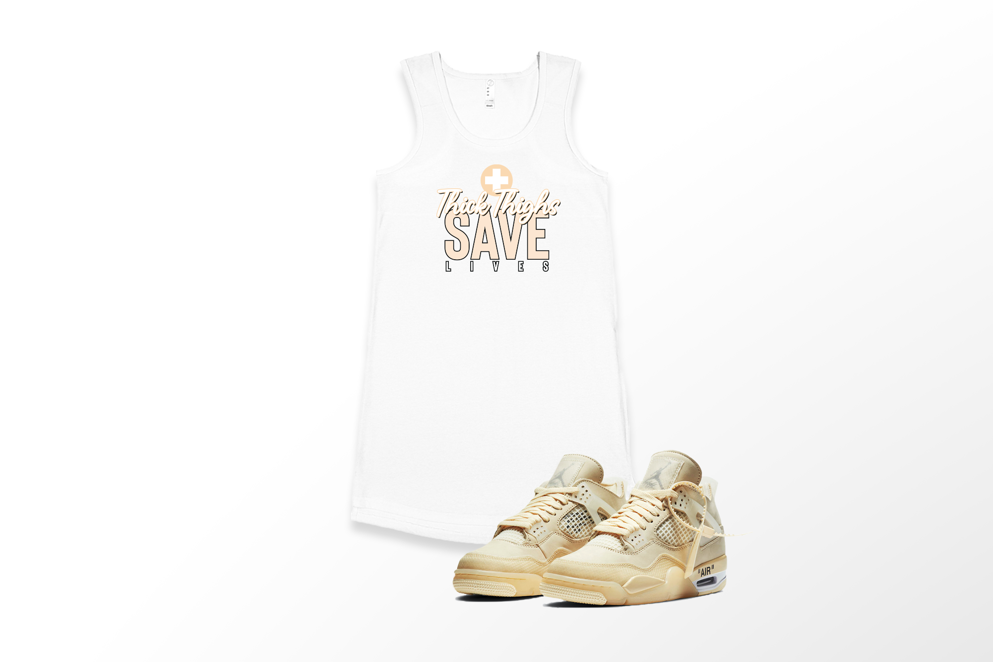 'Thick Thighs' in Sail CW Women's Tank Dress
