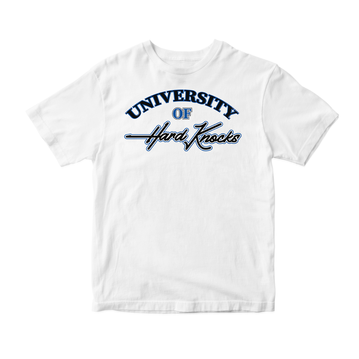 'University of Hard Knocks' in Game Royal CW Unisex Short Sleeve Tee