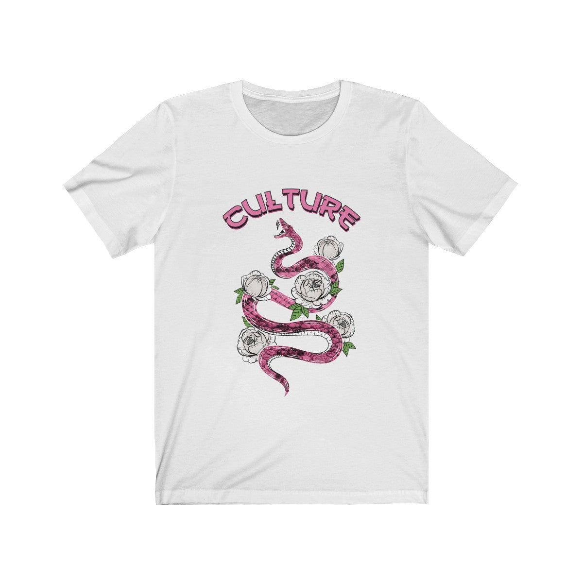'Culture Snake' in Pink Short Sleeve Tee