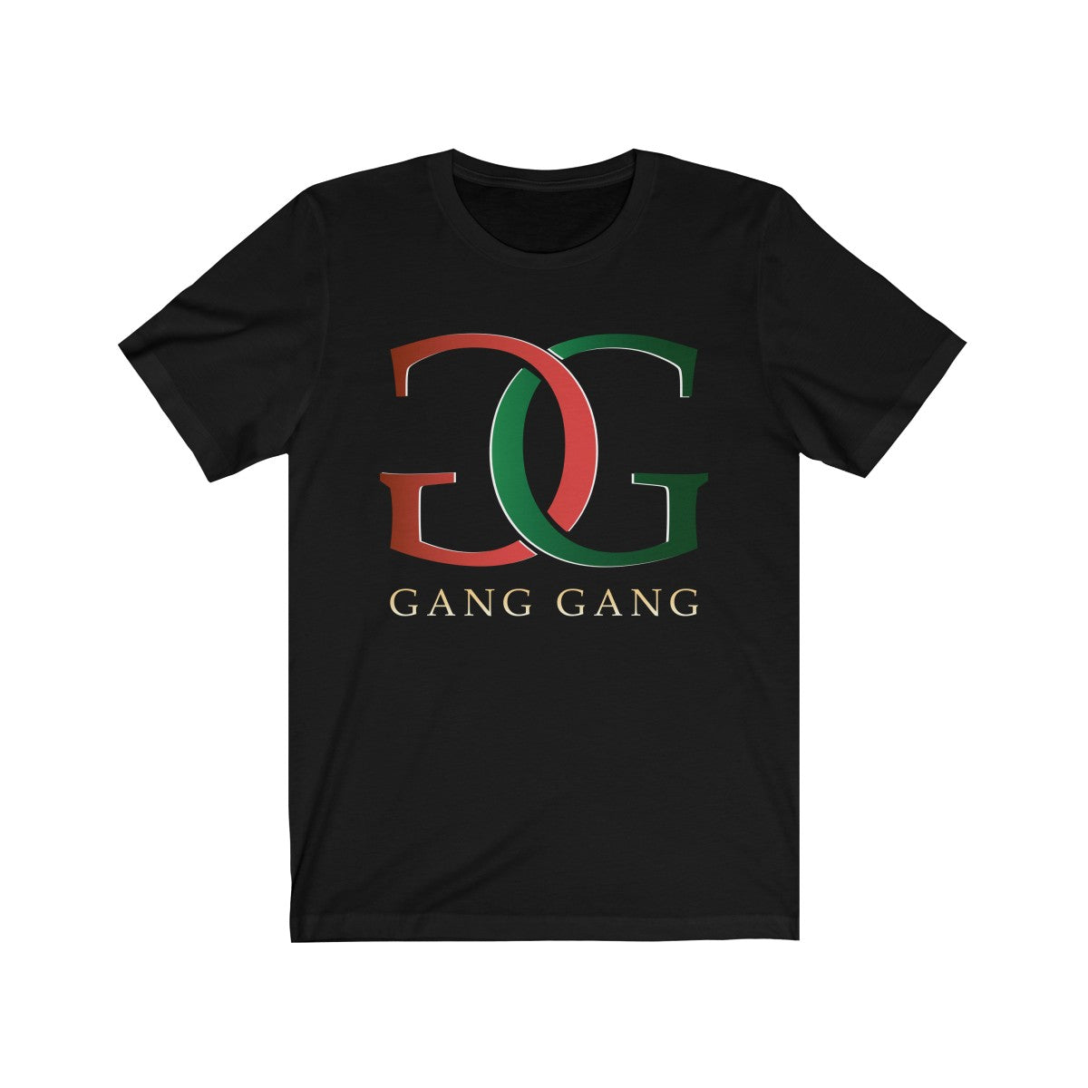 'Gang Gang' in Red & Green Unisex Short Sleeve Tee